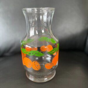 Vintage 1987 Anchor Hocking Orange Juice Carafe/ Pitcher